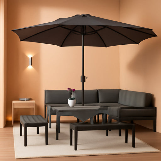 Cantilever Umbrella 10 Feet round Smooth 360° Rotation Grey | Rock-Solid Stability, Smooth One-Hand Adjustment, Expansive Shade Coverage, Stay Cool & Protected, Built for Lasting Comfort