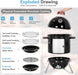 18" Vertical Charcoal Smoker Grill Bullet Water Smoker Barbeque Grill, Outdoor BBQ Smokers Portable Meat Smoker Grill for Deck Patio Backyard Balcony Parties