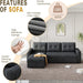 81.5" L-Shaped Sleeper Sectional Sofa Dark Grey