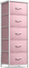 Fabric Dresser for Kids Bedroom - Chest of 5 Drawers, Tall Storage Tower, Clothing Organizer, for Closet, for Playroom, for Nursery, Steel Frame, Fabric Bins - Wood Handle (Pink)