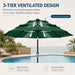 10Ft Patio Umbrella, 3-Tier Vented Outdoor Table Umbrella with 8 Sturdy Fiberglass Ribs, Windproof Market Umbrella with Push Button Tilt and Crank, UV Protection for Deck, Pool, Forest Green