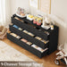 9 Drawers Dresser for Bedroom, 58” Wide Modern Chest of Drawers with Diamond Panel, Anti-Tipping Device, Wood Stable Storage Organizer for Bedroom, Nursery, Living Room