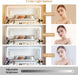 White Vanity Table With Illuminated Mirror Drawers