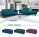 Teal Velvet Convertible Sleeper Sofa With Nailhead