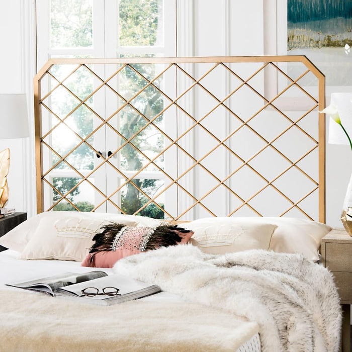 Stitch Headboard, Queen, Antique Gold