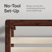 Nectar Bamboo Platform Bed Frame - Full - Walnut - Floating Center Support Legs - 12” Height - Easy Tool Free Set up - Contemporary and Durable - Sturdy Wooden Support Slats - Holds up to 800 Pounds