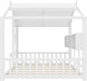 Full Size White Wooden House Bed Frame With Storage