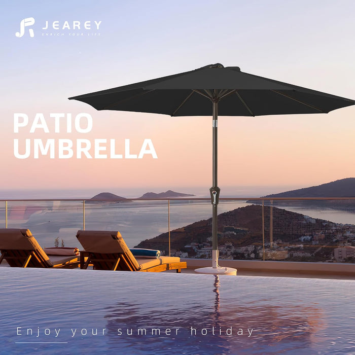 10 Ft Outdoor Patio Umbrella W/Tilt and Crank, Black