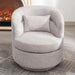Grey 360 Degree Swivel Upholstered Accent Armchair