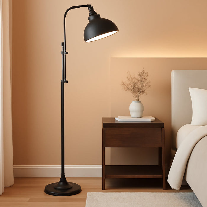 Industrial Floor Lamp, Aged Bronze Rustic Standing Lamp with 3 Color Temperatures, Adjustable Height & Head Farmhouse Reading Lamp for Living Room Bedroom Office