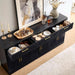 70" Modern Buffet Cabinet with 6 Doors & 3 Drawers Storage, Black