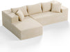 Beige 108 Inches Left Facing ChaiseLounge SectionalSofa