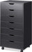7-Drawer Office File Cabinets, Mobile Craft Storage Cabinet, Black