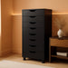 7-Drawer Office File Cabinets, Mobile Craft Storage Cabinet, Black