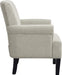 Modern Accent Living Room Chairs, Comfy Polyester Upholstered Club Chair with Rivet Tufted Scroll Arm, Tufted Arm Chair for Living Room, Reading Room, Bedroom,Cream+Polyester