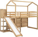 Twin EngineeredWood Loft Bed With Slide StorageShelves