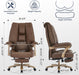 Big and Tall Executive Office Chair with Footrest, 400LBS Capacity Ergonomic High-Back Desk Office Chair with Lumbar Support, Padded Armrests & Thick Cushion, Brown PU Leather Chairs