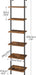 DIY Ladder Shelf, 6-Tier Wooden Wall Mounted Bookshelf, Narrow Bookcase, Display Shelf, Storage Rack, Plant Stand, for Living Room, Bedroom, Study, Balcony, Rustic Brown and Black BF651CJ01