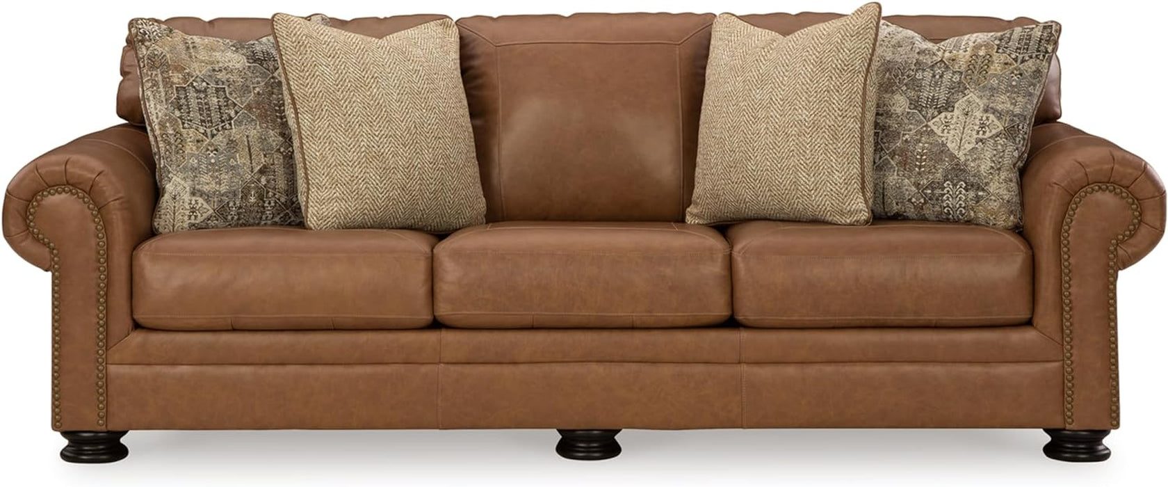Exquisite Leather Sleeper Sofa Queen Dark Chocolate