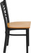 2 Pack HERCULES Series Black ''X'' Back Metal Restaurant Chair - Natural Wood Seat