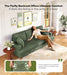 Corduroy Sofa EightySevenInch DeepSeat Green LivingRoom Comfort