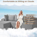 Grey Modular Cloud Sectional Sofa Detachable Pillows