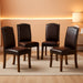 Dining Chairs Set of 4, Upholstered Leather Kitchen Room Chairs Mid Century Modern High-End Dining Room Side Chairs with Nailhead Trim and Wood Legs for Bedroom, Living Room, Brown