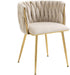 Modern Velvet Dining Chair with Gold Metal Legs, Set of 4 Luxury Tufted Dining Chairs for Living Room, Bedroom, Kitchen