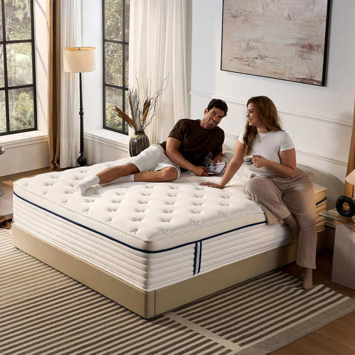 12 Inch Queen Size Mattress, Hybrid Memory Foam, Medium Feel