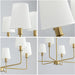 6-Light Classic Chandelier with Brushed Gold Finish & Linen Shades, E12 Base Rustic Ceiling Light Fixture for Kitchen Island, Dining Room, Entryway, Industrial Farmhouse Lighting