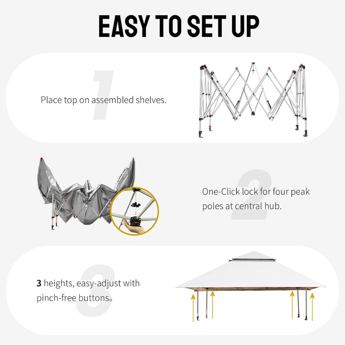 13x13 Pop Up Gazebo White Weatherproofing Durability
