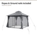 10'X10' Patio Gazebo, Double Roof Outdoor Shelter Tent with Mosquito Nettings and Privacy Screens, Gray