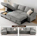 Gray 99In LShaped MemoryFoamCushion Sleeper Sofa Covers