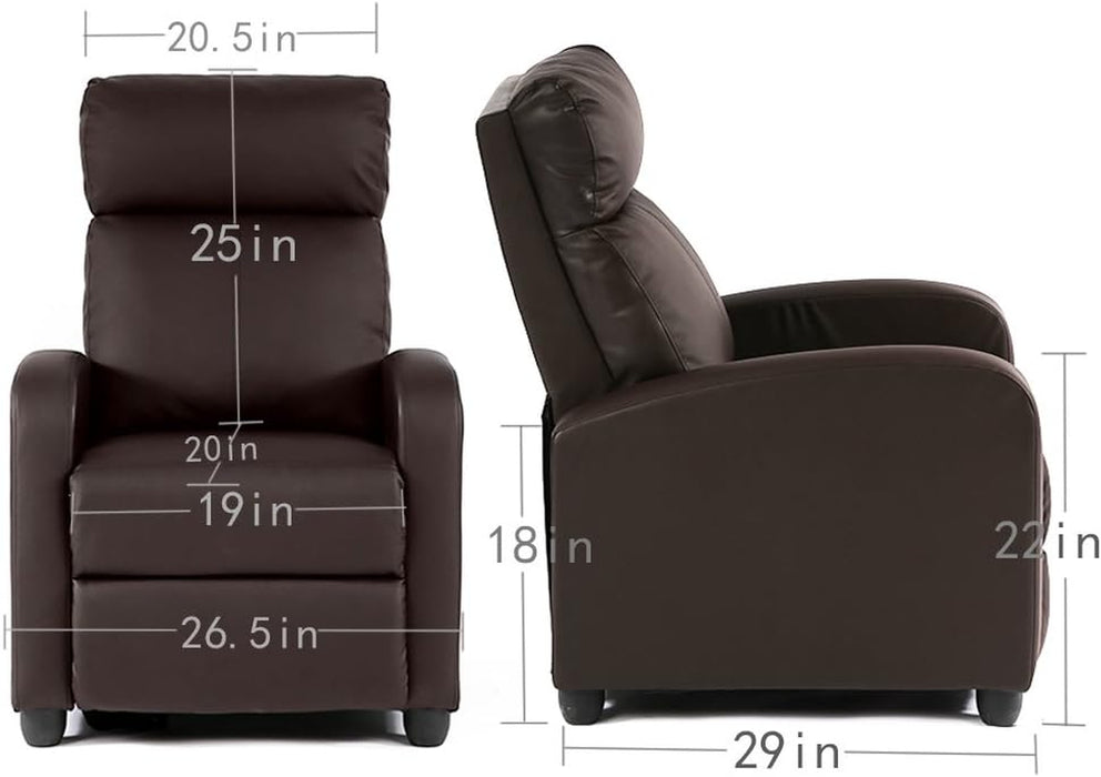 Recliner Chair for Living Room Recliner Sofa Wingback Chair Home Theater Seating Single Sofa Arm Chair Accent Chair Modern Reclining Chair Easy Lounge