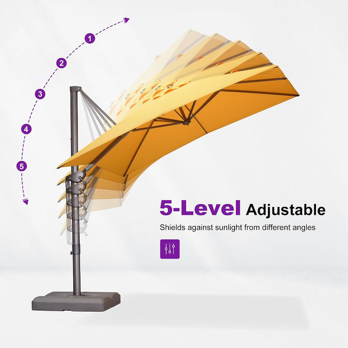 Outdoor Patio Umbrella 9' X 9' All-Aluminum Bronze, Yellow
