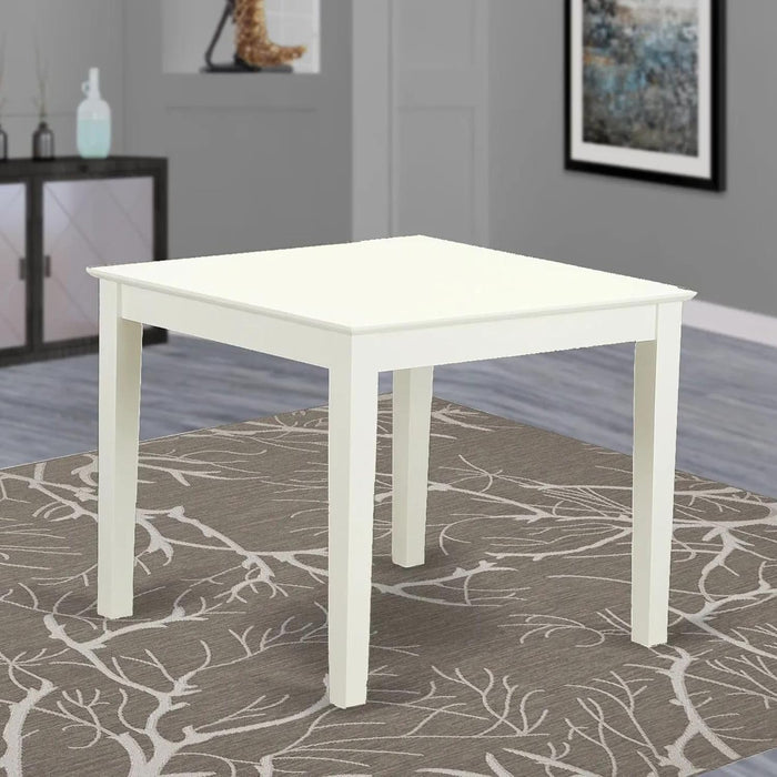 OXT-LWH-T Oxford Square Dining Room Table for Small Spaces, 36X36 Inch, Linen White