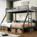 TwinXLOverQueen Bunk Bed HeavyDuty Metal Black Finish