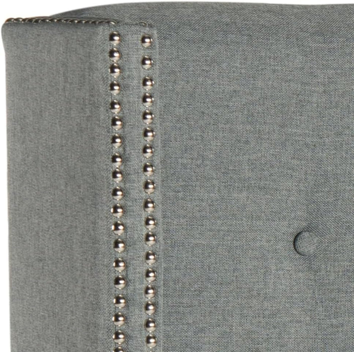 Mercer Collection Keegan Linen Tufted Winged Headboard, Queen, Grey