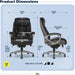 Lautner Executive Home Office Desk Chair, Ergonomic High-Back with Adjustable Lumbar & Body Pillows, Smartlayers and Comfortcoils Technology, Mesh and Bonded Leather, Black/ Gray