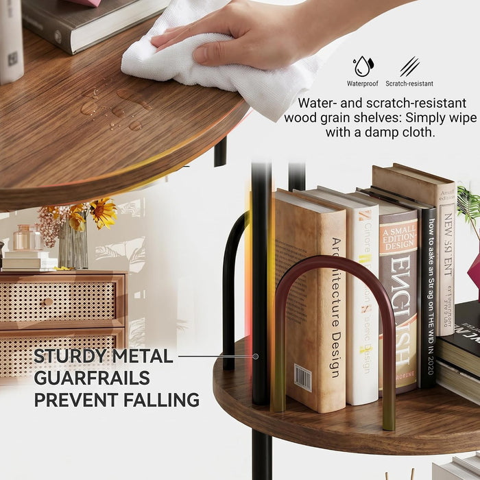 6 Tier Rotating Bookshelf Tower, 360° Revolving Spinningbookcase