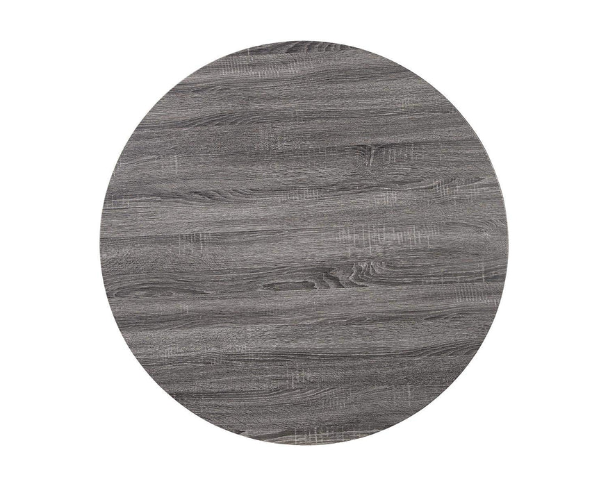 Centiar Mid Century round Dining Room Table with Metal Legs, Gray & Black