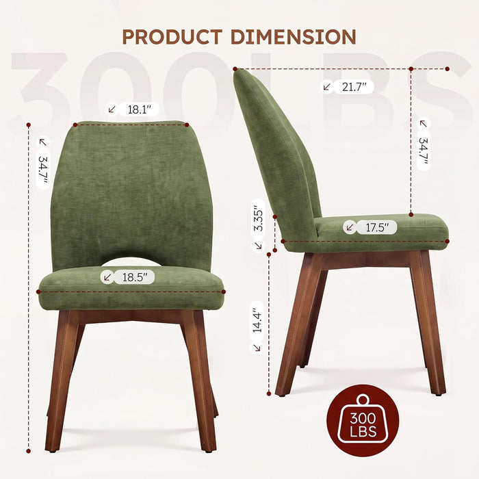 Dining Chairs Set of 4, Upholstered Kitchen Chairs, Green