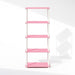 Pink White Five Tier PremiumDurableWoodenBookshelf HomeOffice