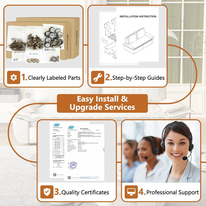 Queen Size Premium Convertible Sofabed Camel Corduroy