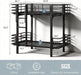TwinOverTwin HeavyDuty AllMetal Bunk Bed For Adults