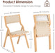 Wood Folding Chairs Set of 2, Foldable Chairs Chairs Wooden Stackable Dining Chairs for Kitchen & Dining Room Chair, Woven Seat & Webbing Back