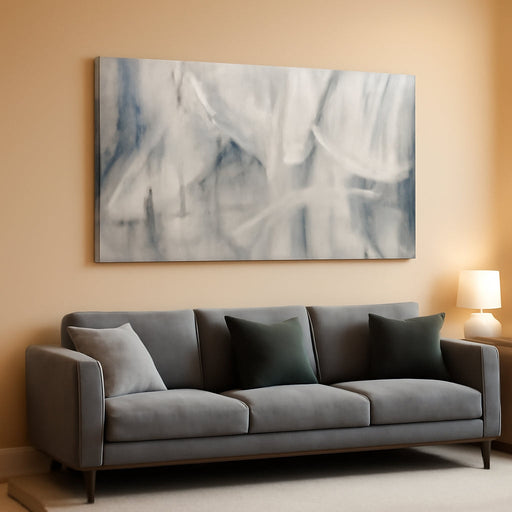 Abstract Wall Art Ready to Hang White Wall Art Modern Fantasy Paintings Blue White Abstract Wall Decor Prints Canvas Art Wall Decor Painting for Bedroom Office Decoration 20" X 40"