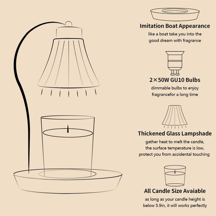 Candle Warmer Lamp with Timer Dimmer,Electric Wax Warmer for Jar Candles Mom Christmas Birthday Gifts House Warming New Home Bedroom Decor with 2 Bulbs