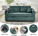 65Inch Sleeper Sofa Bed CorduroyFabric Emerald Green
