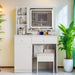 White Makeup Vanity Desk With Adjustable Brightness